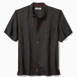 NWT Tommy Bahama Coconut Point Prismatic Check IslandZone® Camp Shirt Small S